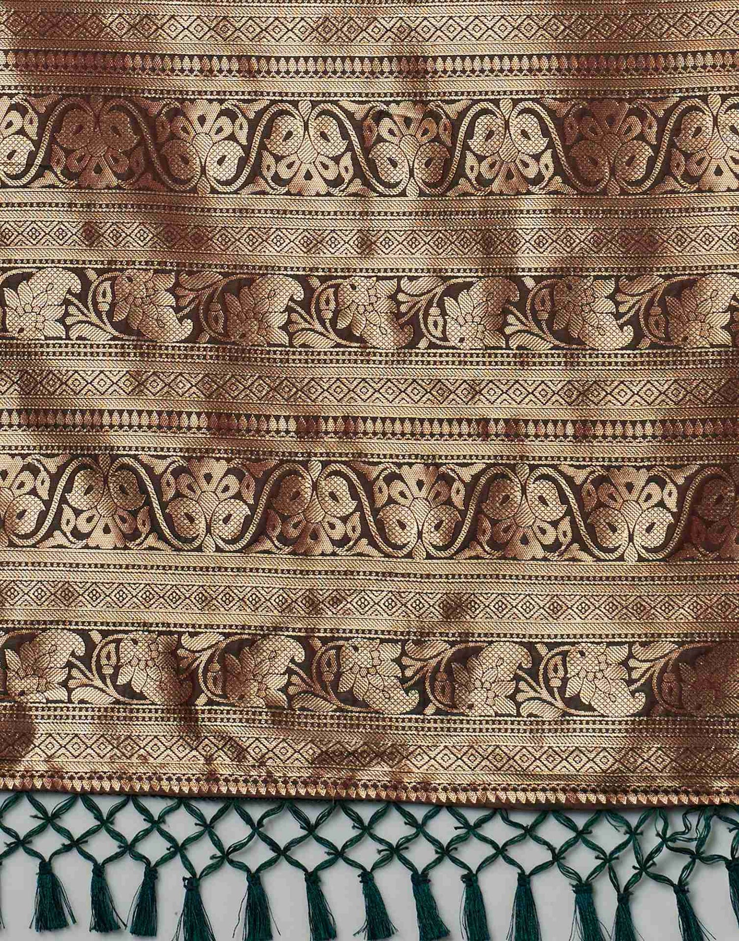 Dark Green Silk Woven Banarasi Saree