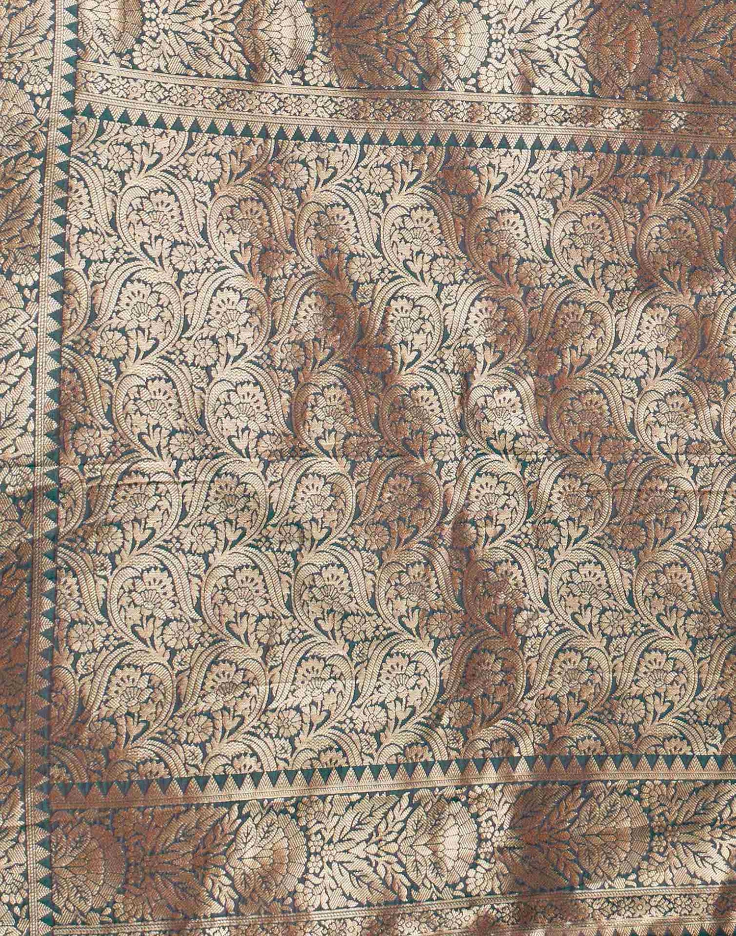 Teal Green Silk Woven Banarasi Saree