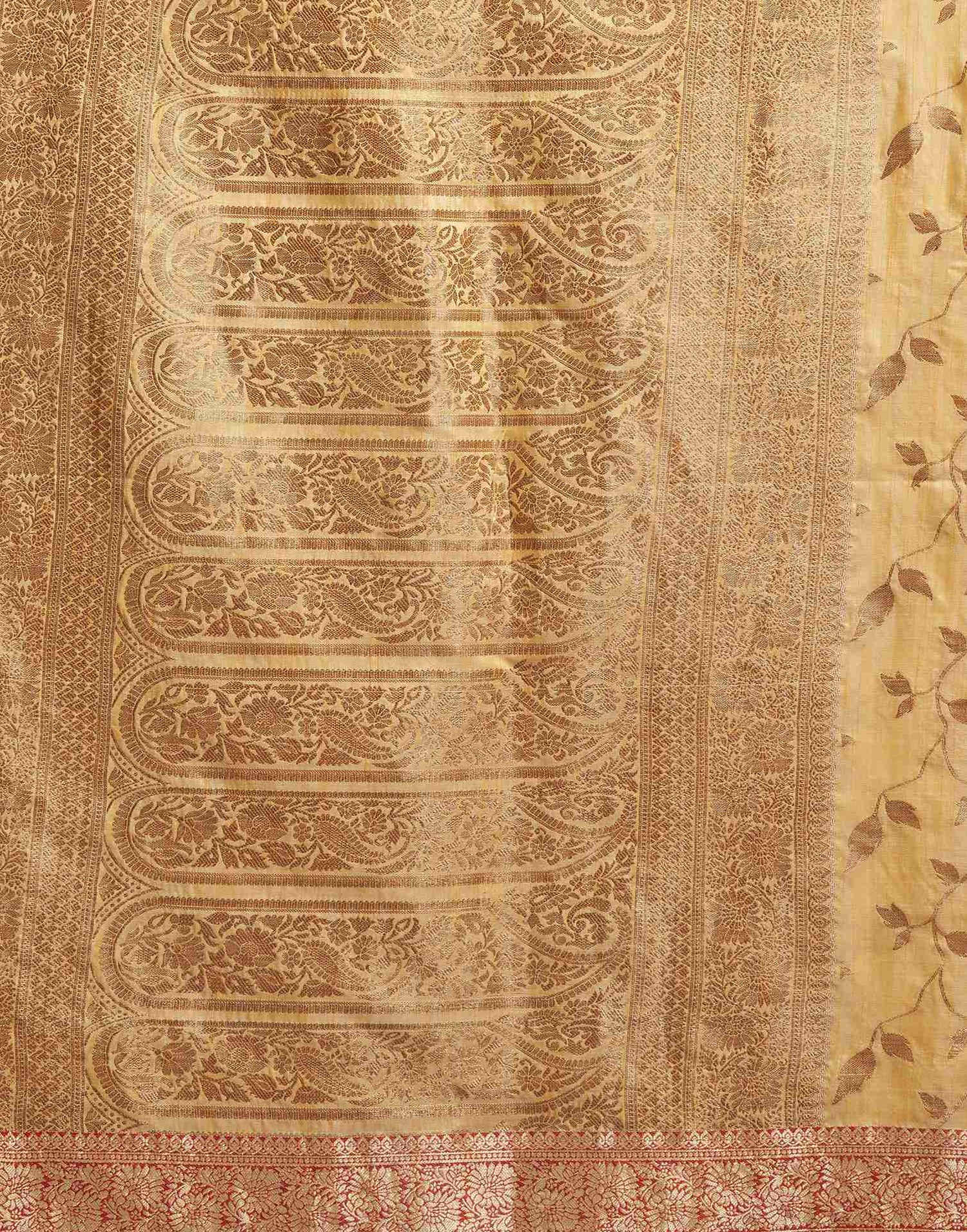 Pastel Yellow Silk Woven Banarasi Saree