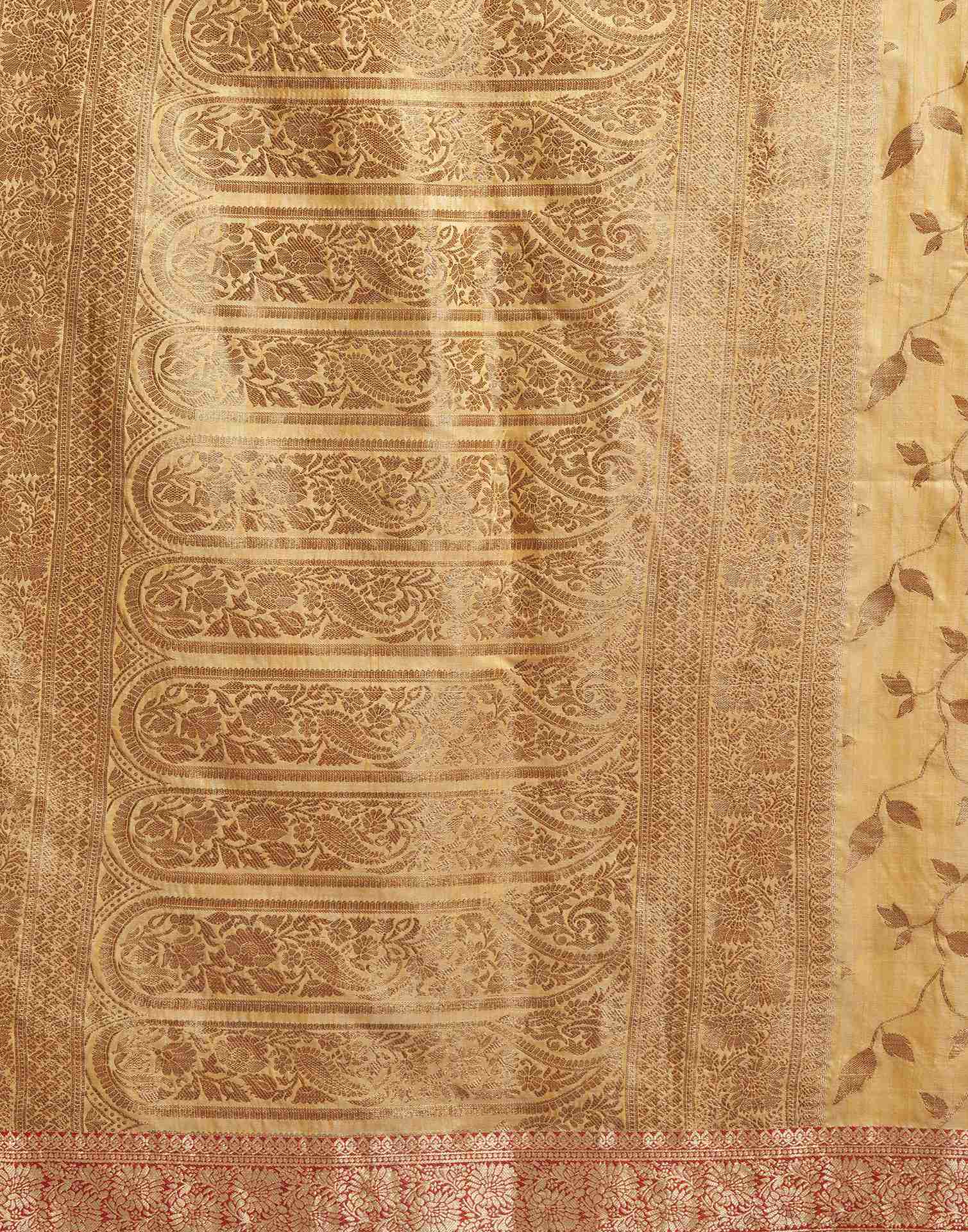 Pastel Yellow Silk Woven Banarasi Saree