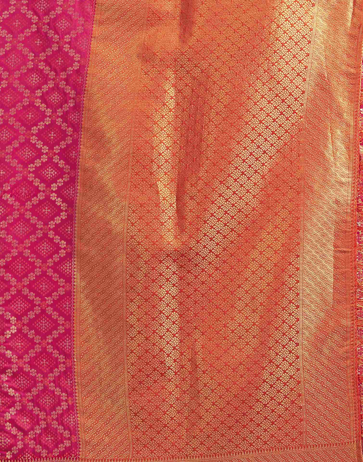 Rani Pink Silk Woven Banarasi Saree