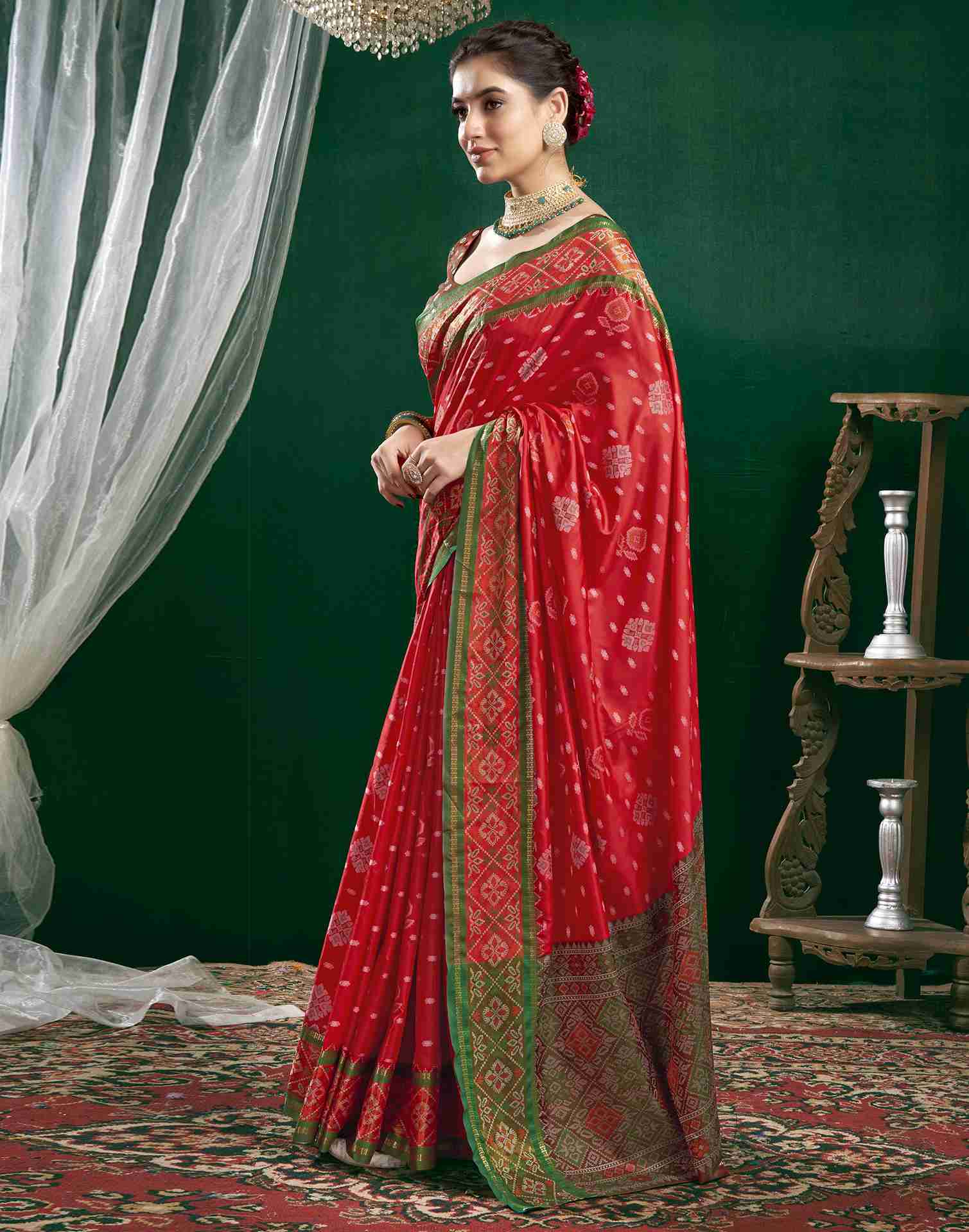 Red Silk Woven Banarasi Saree