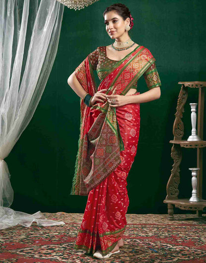 Red Silk Woven Banarasi Saree