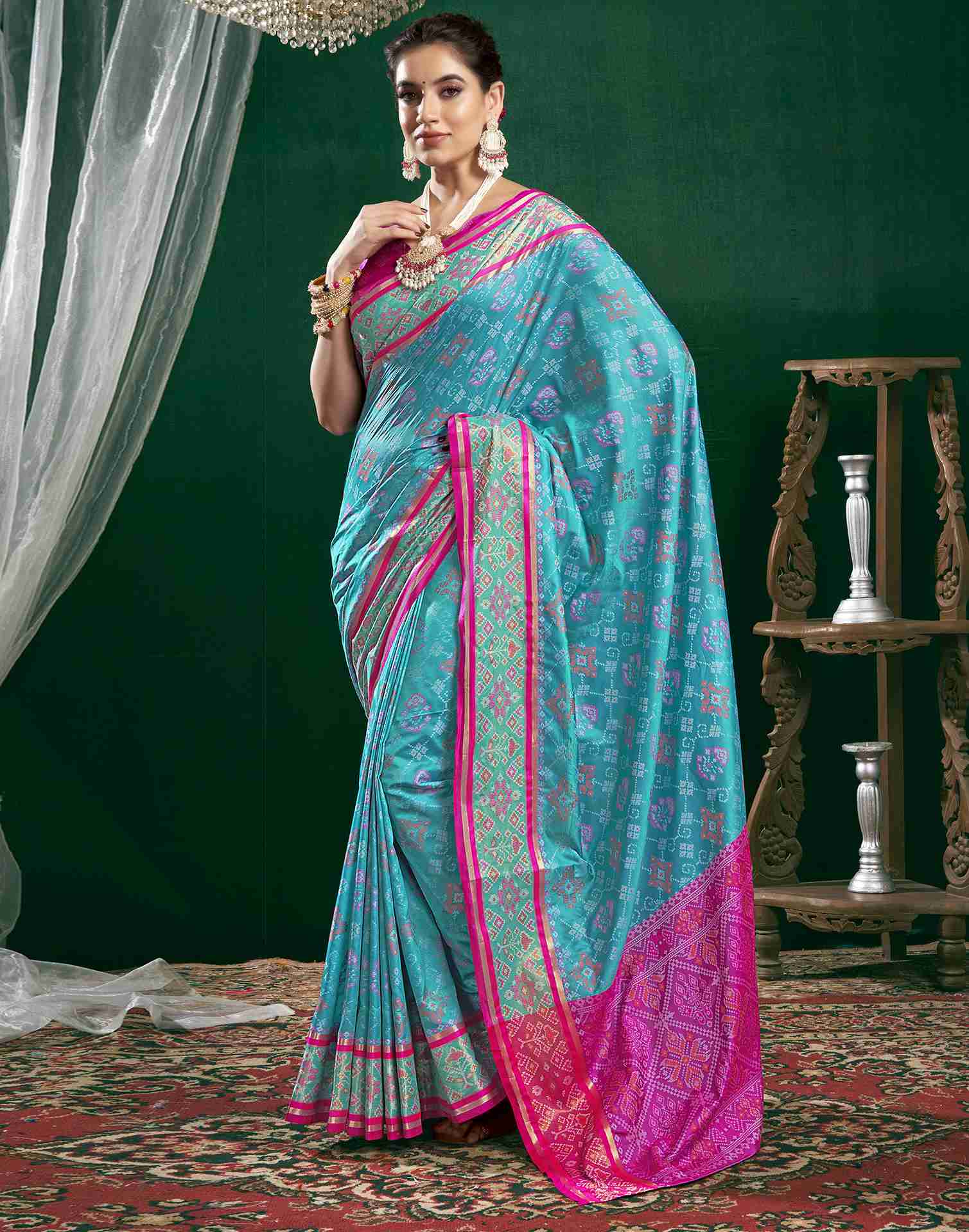 Blue Silk Woven Banarasi Saree