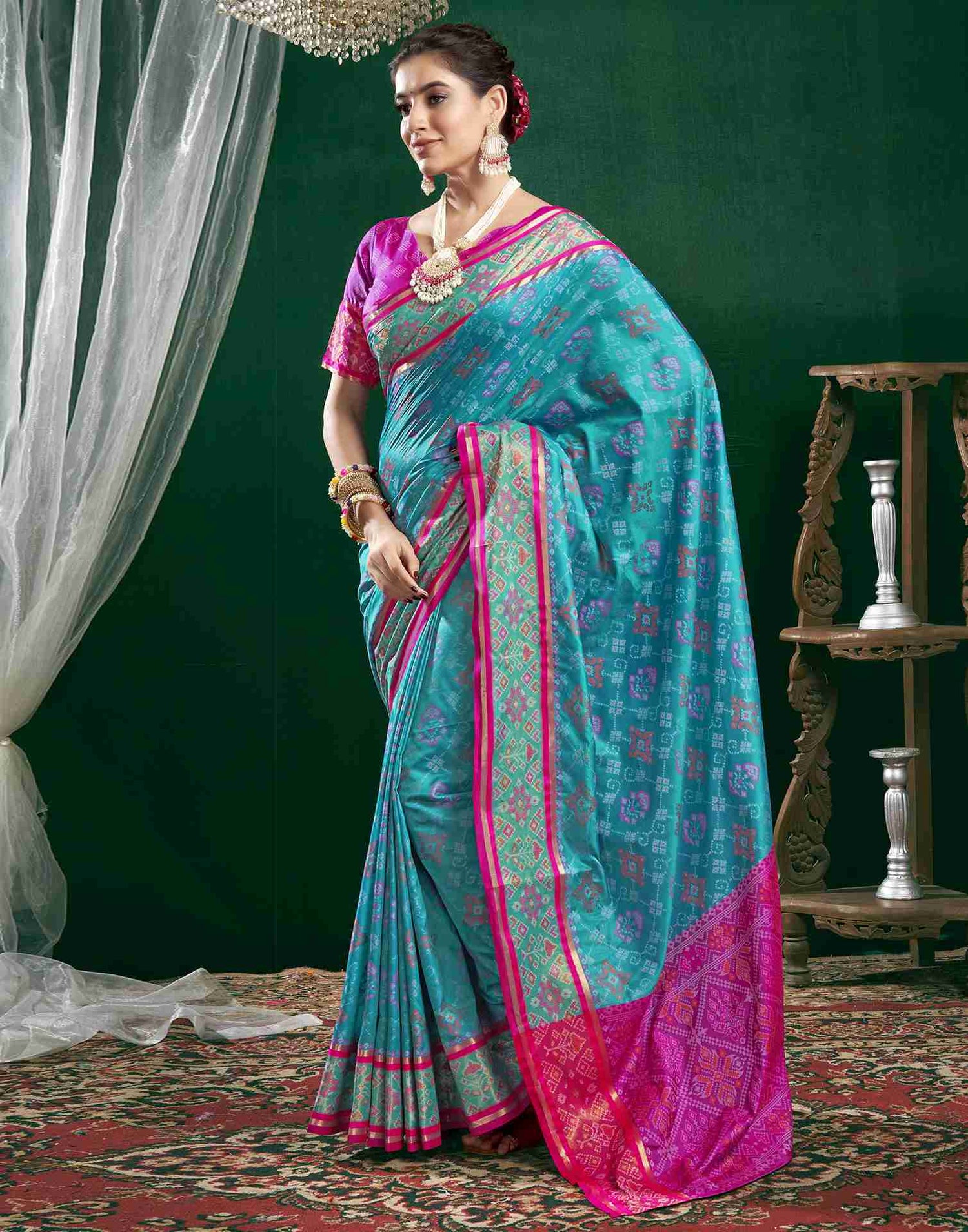 Blue Silk Woven Banarasi Saree