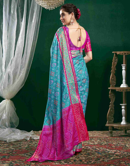 Blue Silk Woven Banarasi Saree