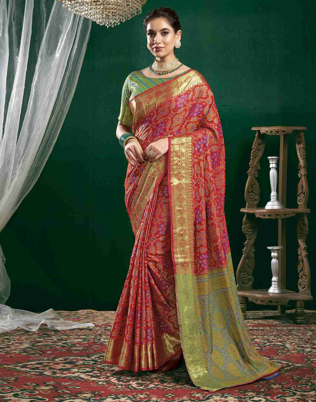 Red Silk Woven Banarasi Saree