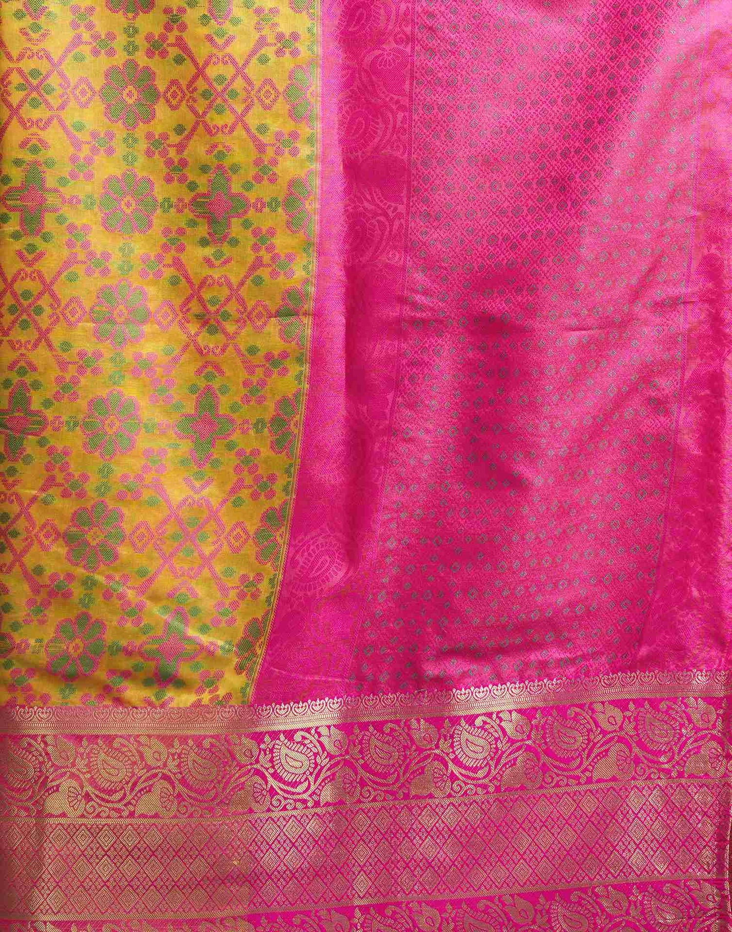 Yellow Silk Woven Banarasi Saree