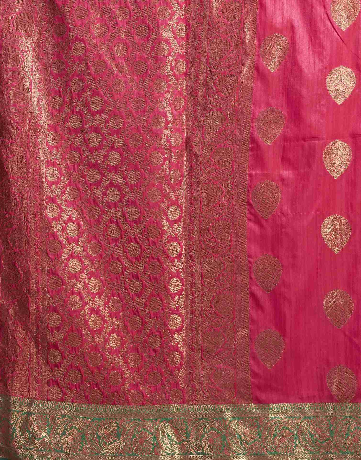 Deep Pink Silk Woven Banarasi Saree