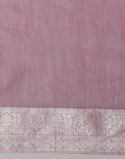 Dusty Purple Cotton Woven Banarasi Saree