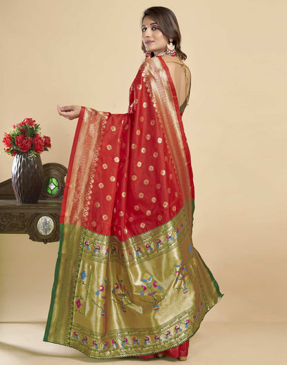 Red Silk Woven Paithani Saree