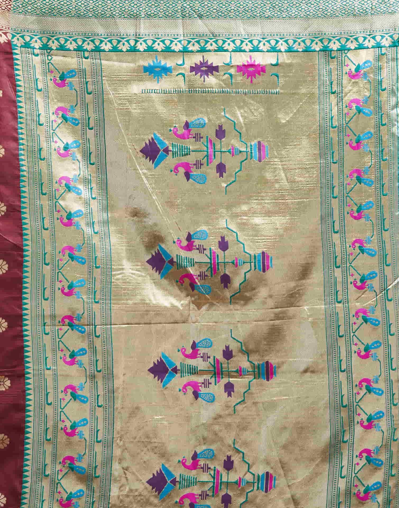 Brown Silk Woven Paithani Saree