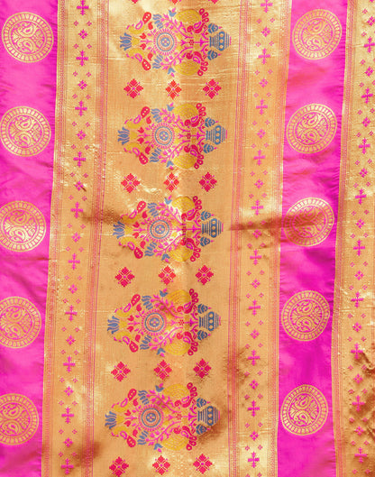 Lime Green Silk Woven Paithani Saree