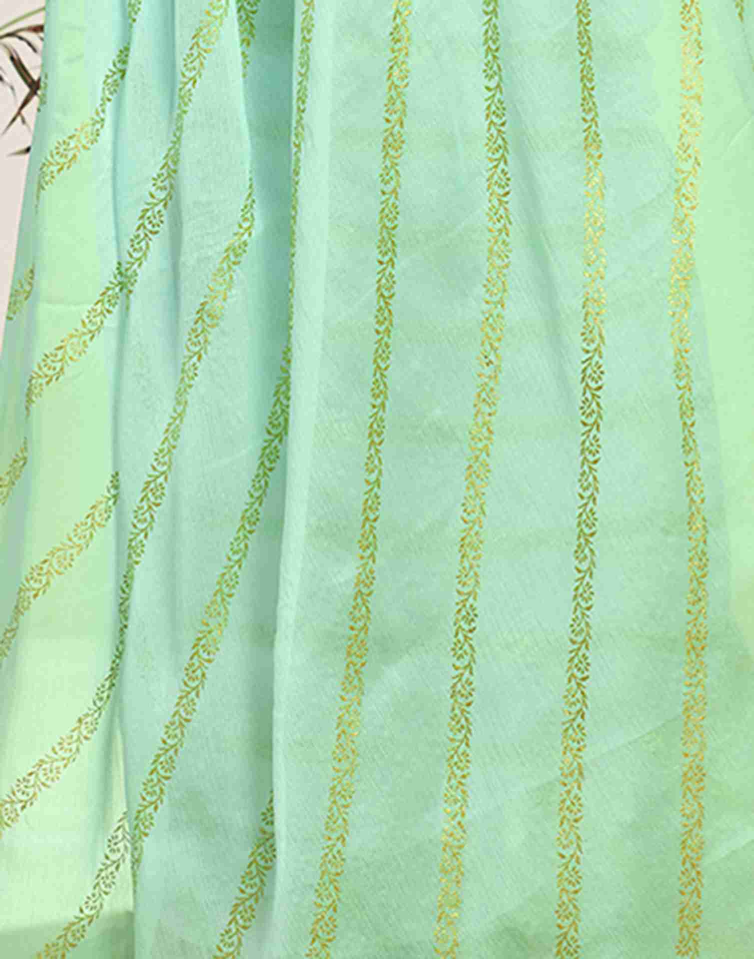 Mint Green Chiffon Plain Saree