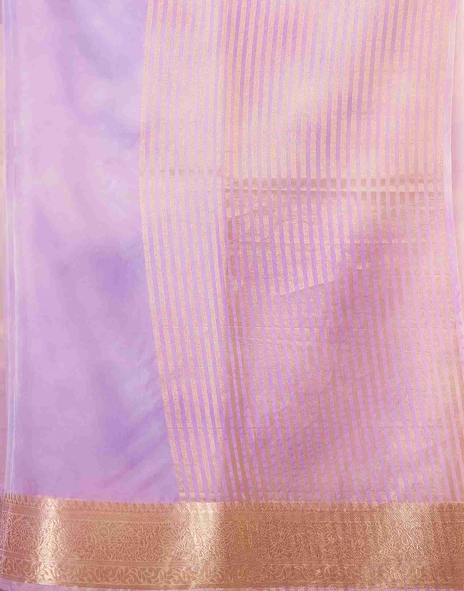 Light Purple Organza Printed Woven Saree