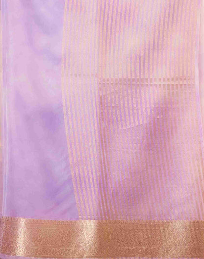 Light Purple Organza Printed Woven Saree