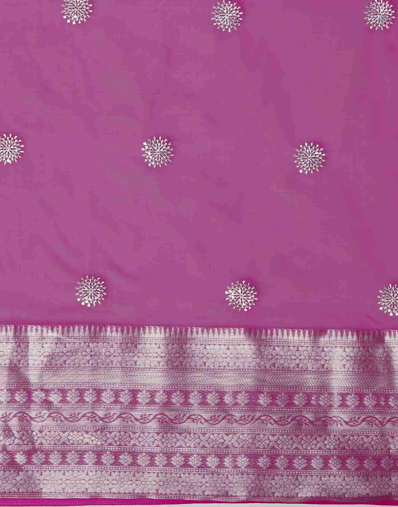 Magenta Organza Plain Woven Saree