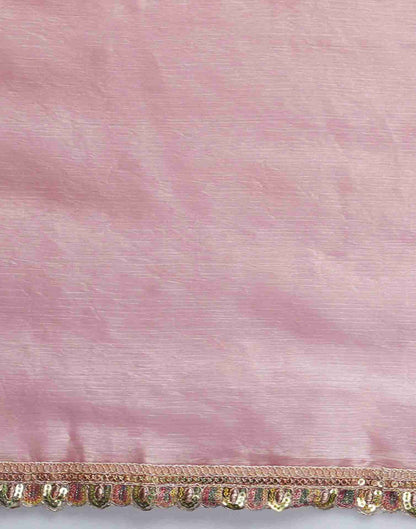 Rose Pink Chiffon Plain Jimmy Choo Saree