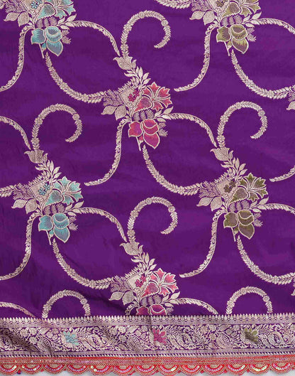 Deep Violet Silk Woven Banarasi Saree