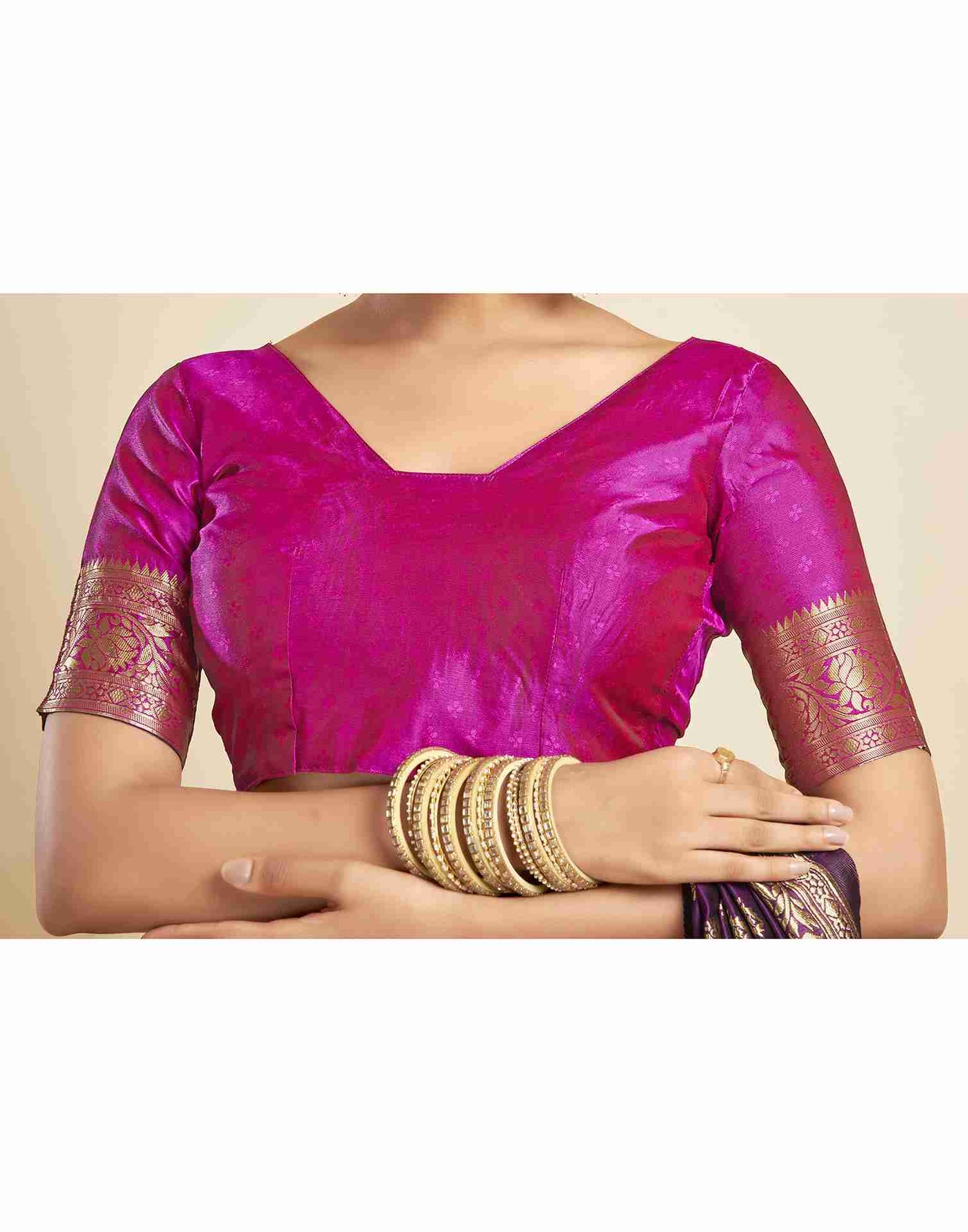 Dark Purple Silk Woven Paithani Saree