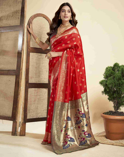 Red Silk Woven Paithani Saree