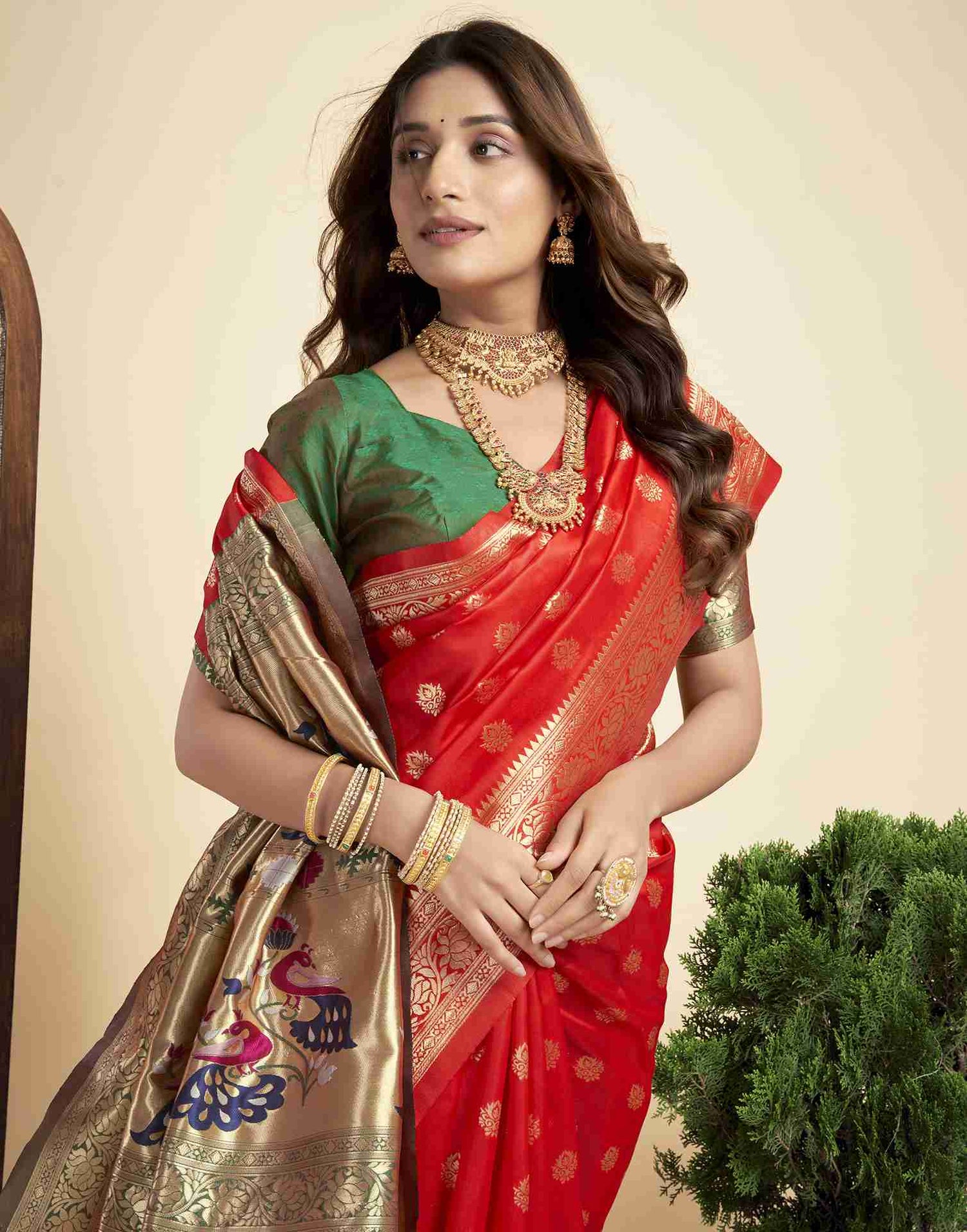 Red Silk Woven Paithani Saree