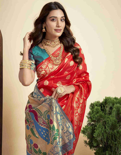 Red Silk Woven Paithani Saree