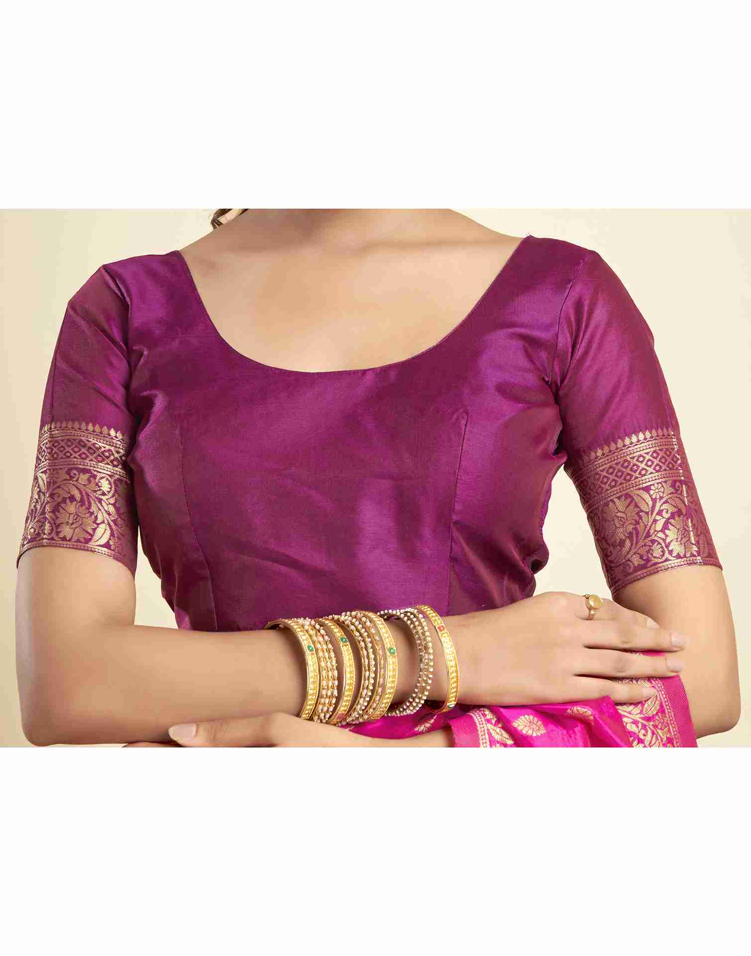 Magenta Silk Woven Paithani Saree