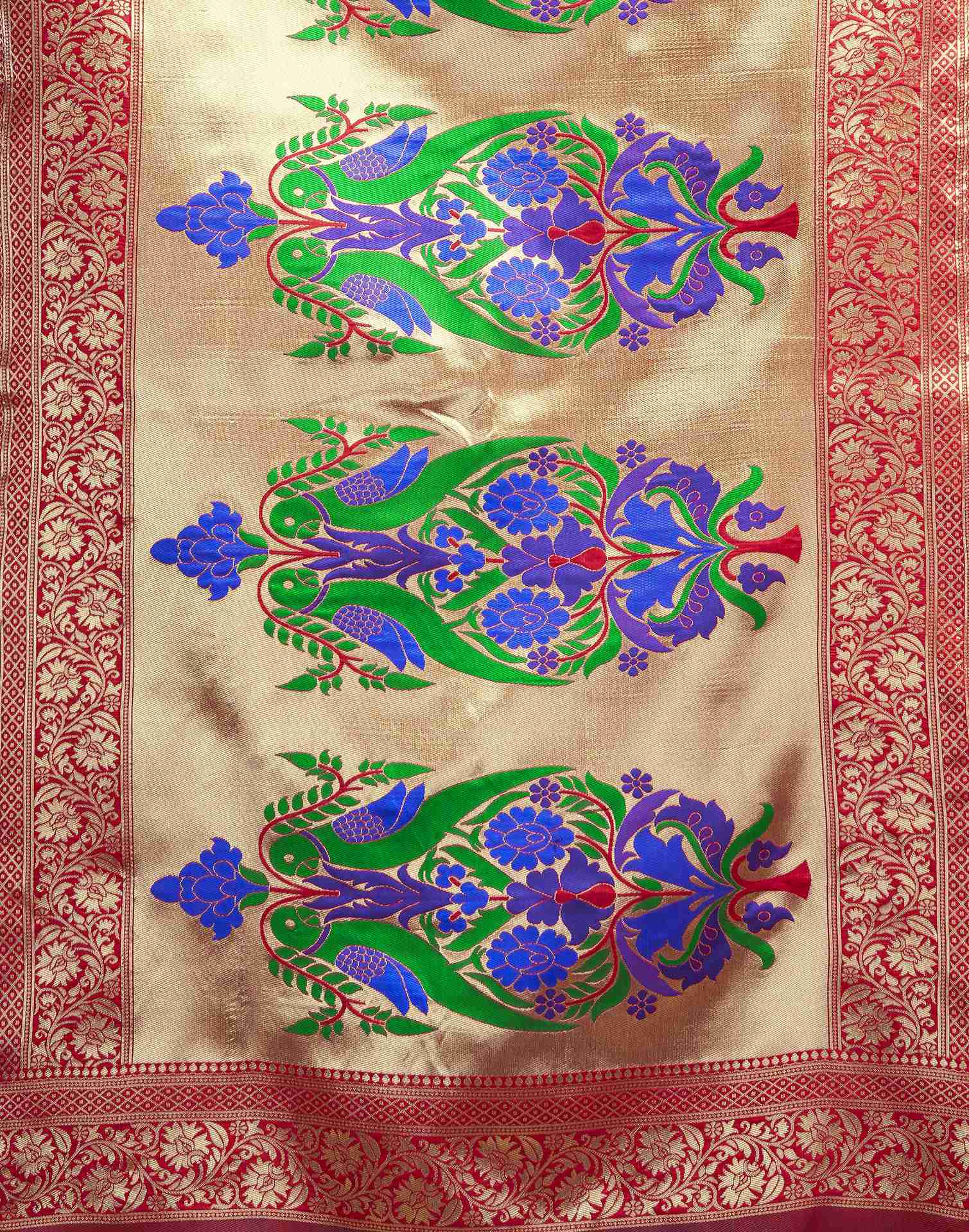 Navy Blue Silk Woven Paithani Saree