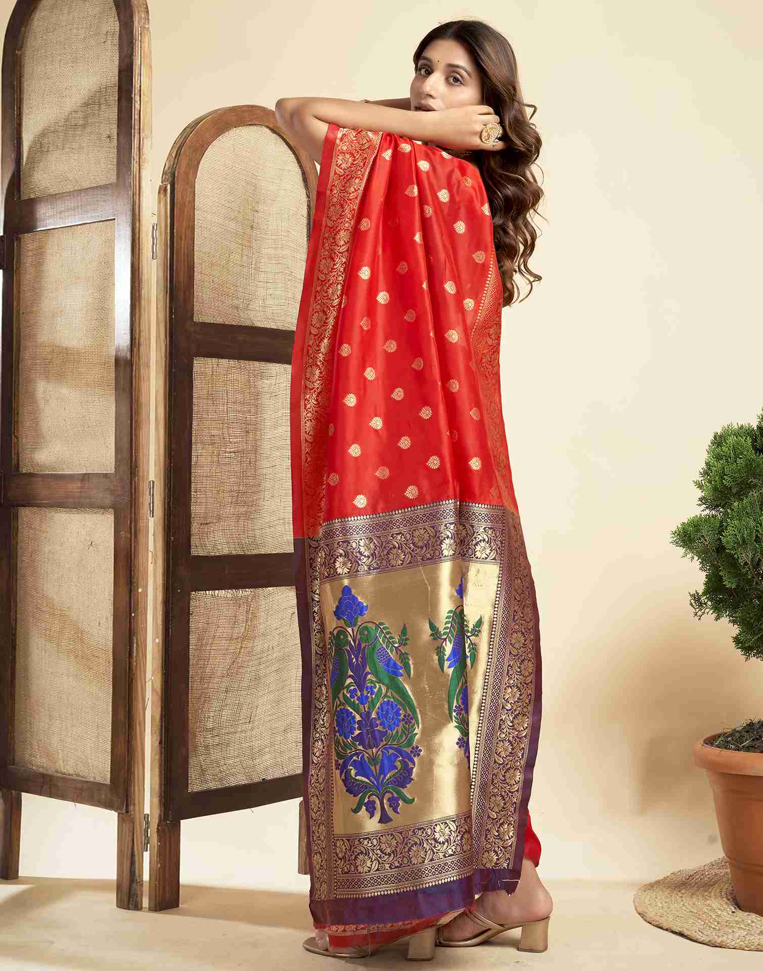 Red Silk Woven Paithani Saree