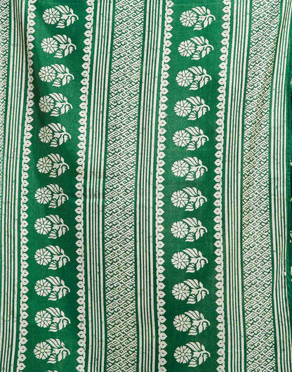 Green Silk Printed Saree