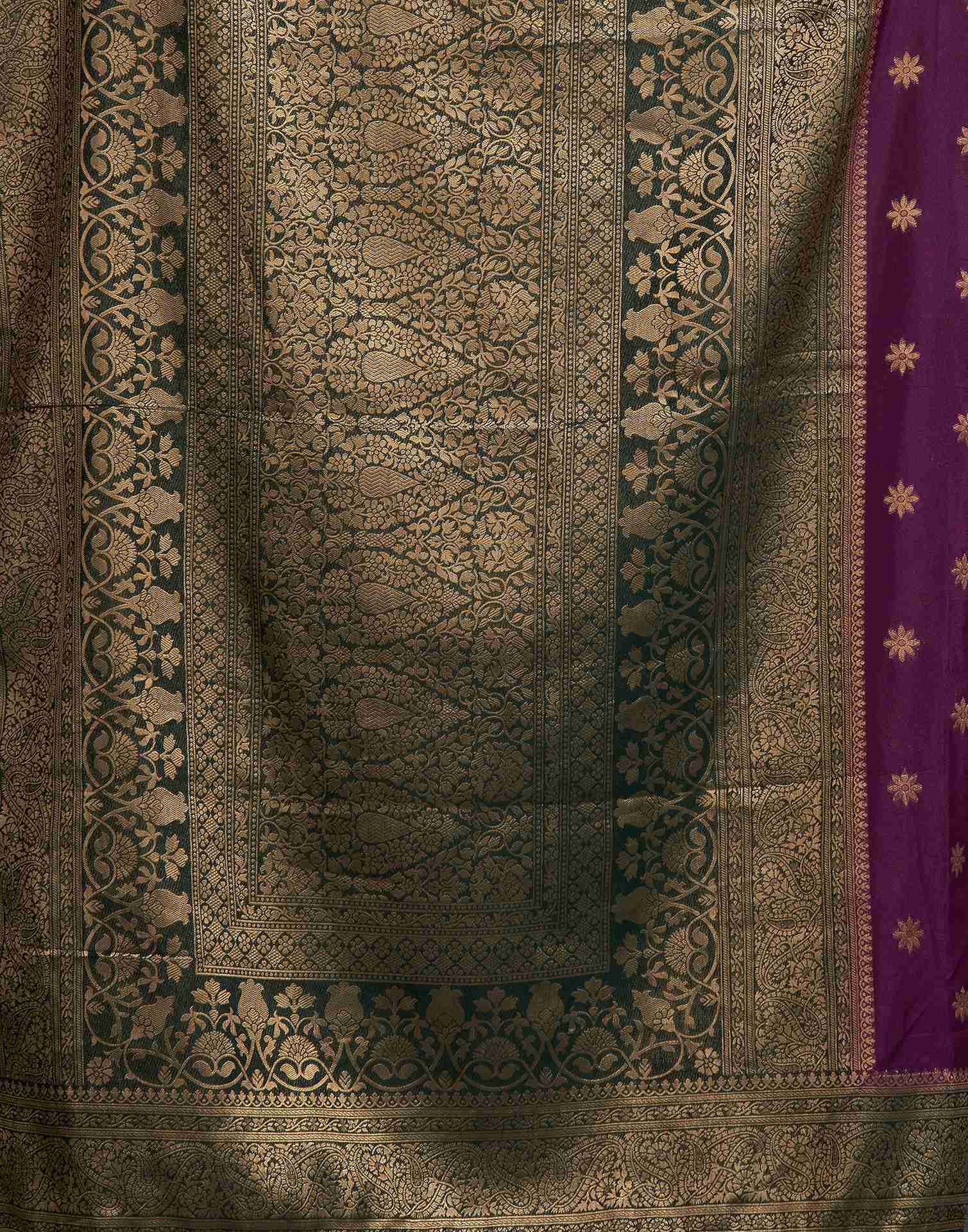 Wine Georgette Woven Banarasi Saree