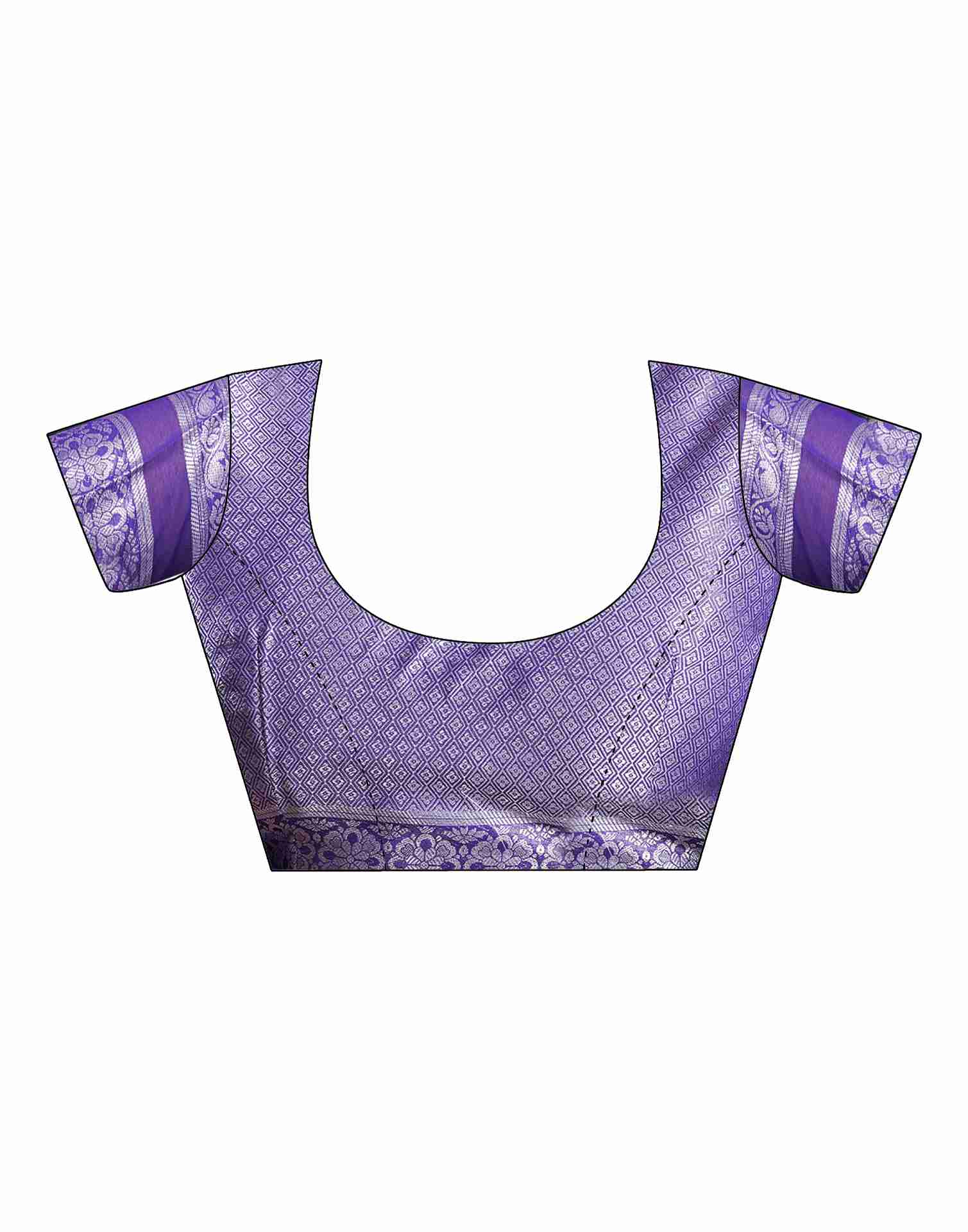 Violet Georgette Woven Foil Printed Saree