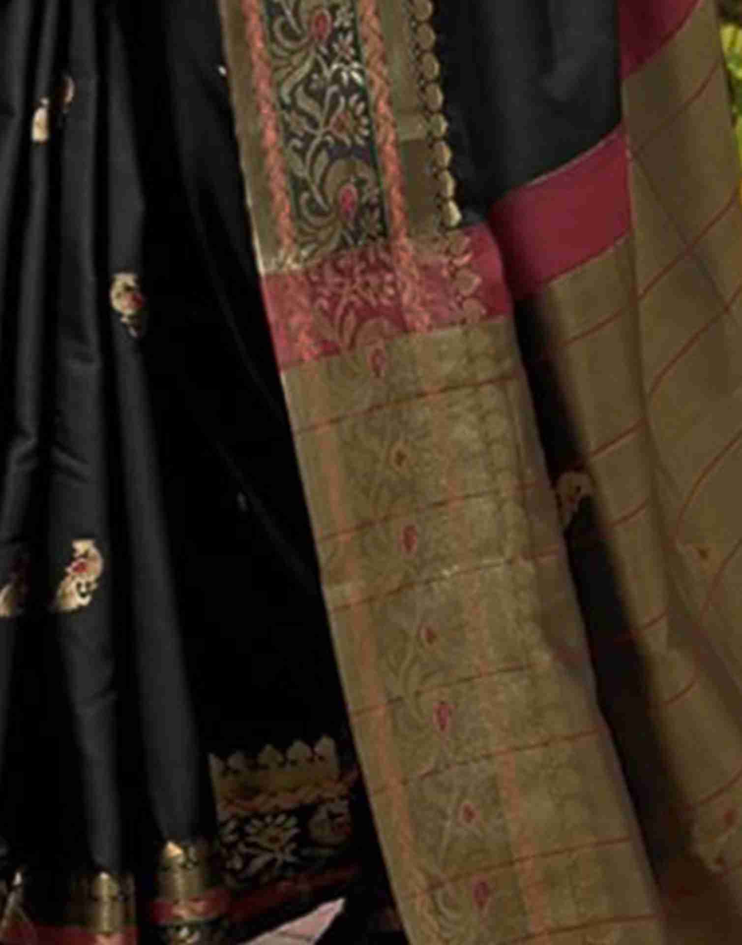 Black Silk Woven Banarasi Saree