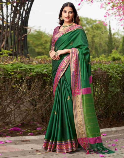 Green Silk Woven Banarasi Saree