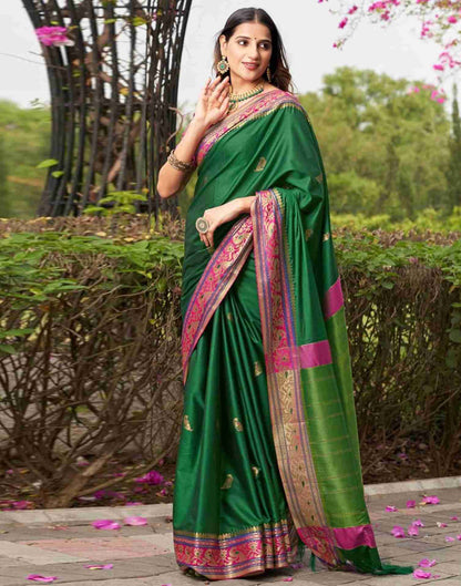 Green Silk Woven Banarasi Saree