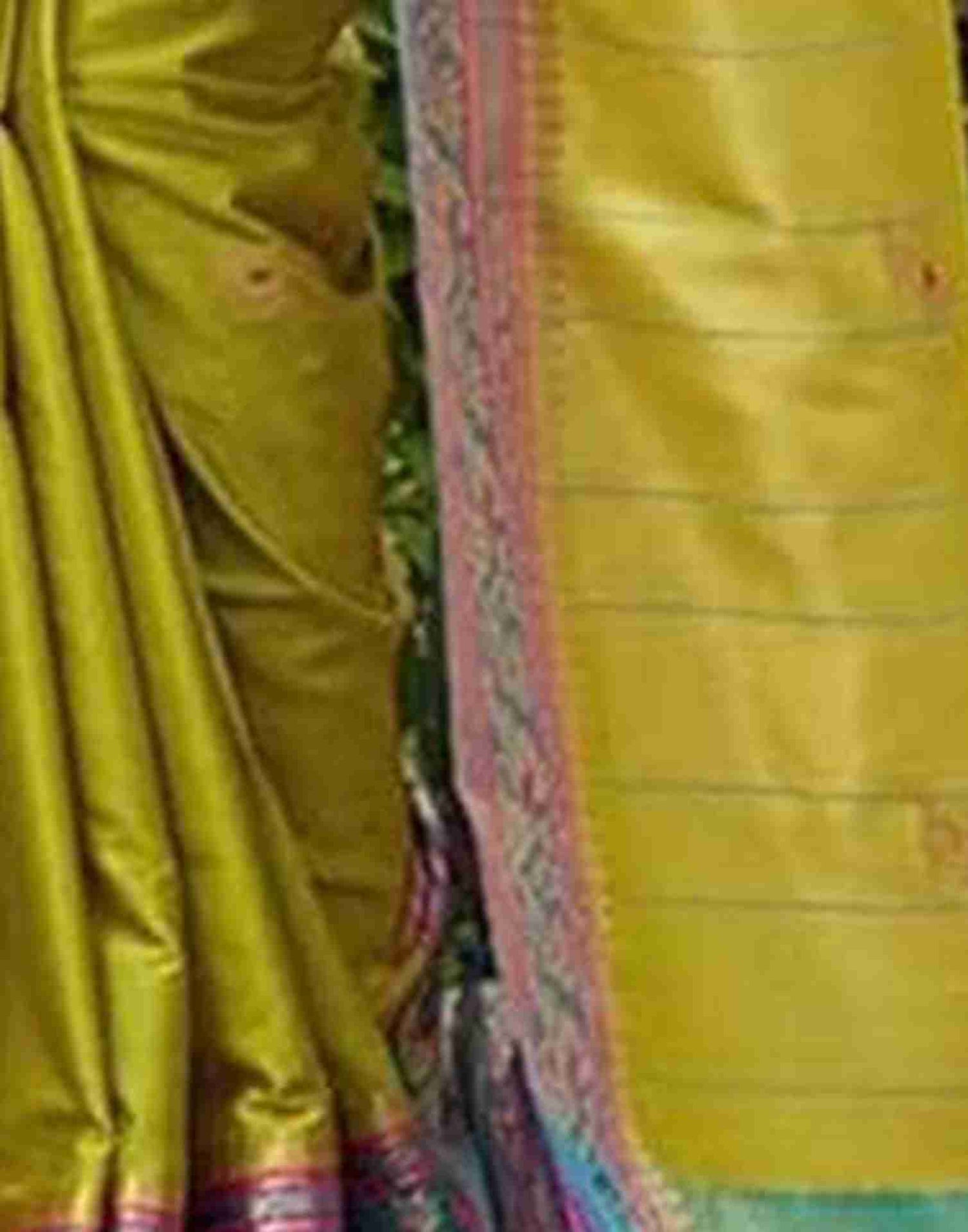 Lime Green Silk Woven Banarasi Saree