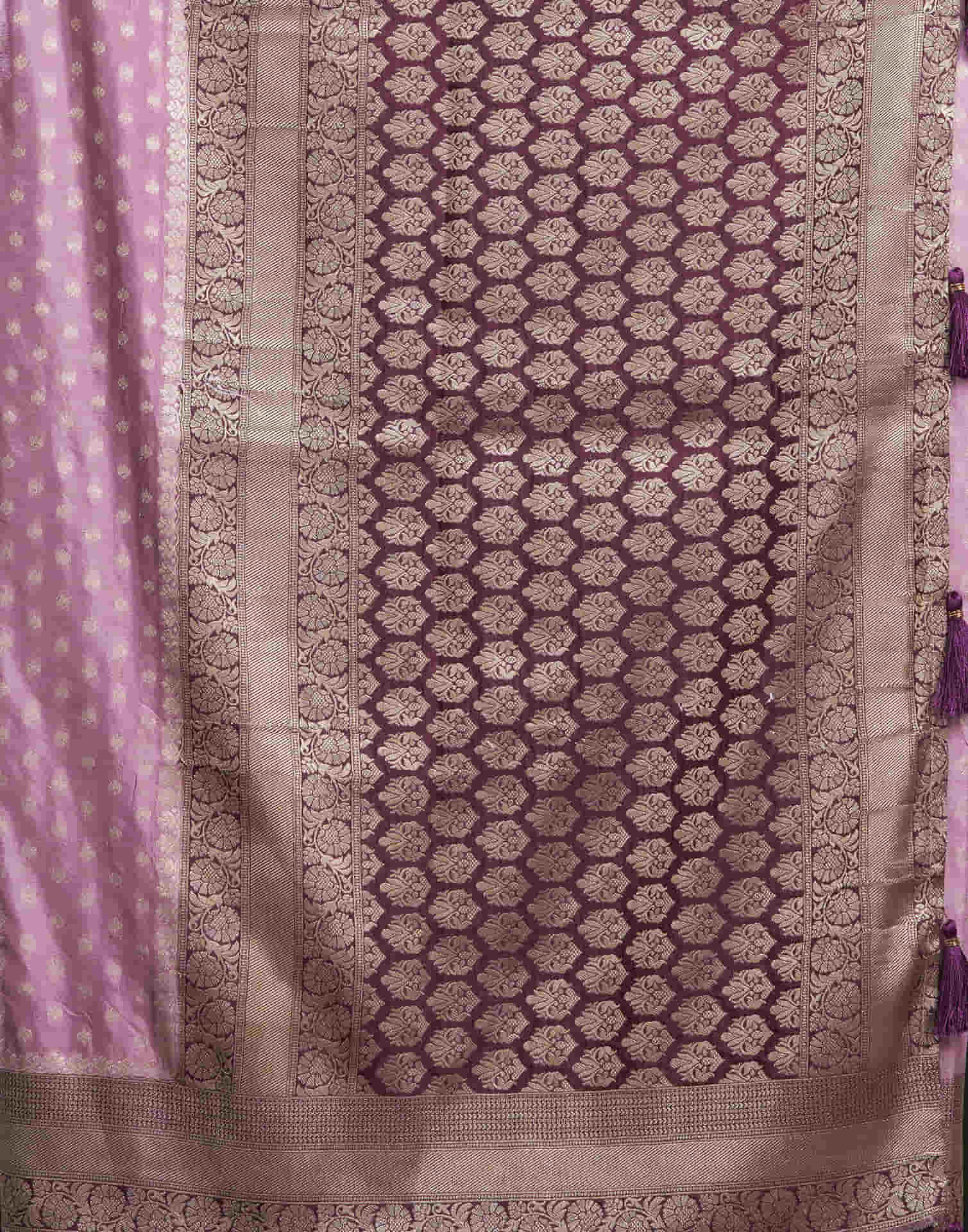 Light Purple Georgette Woven Banarasi Saree