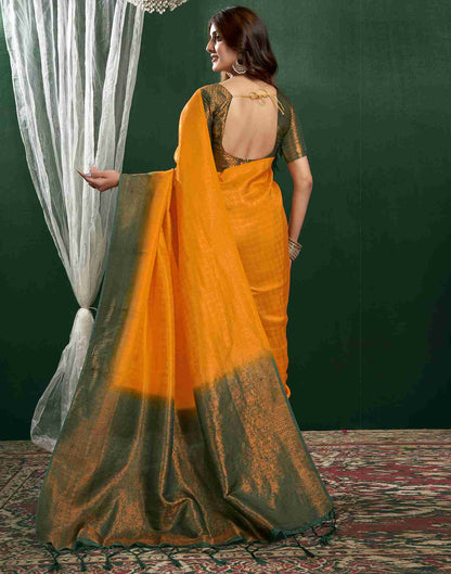 Turmeric Yellow Silk Woven Kanjivaram Saree