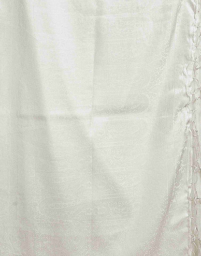 White Silk Woven Kanjivaram Saree