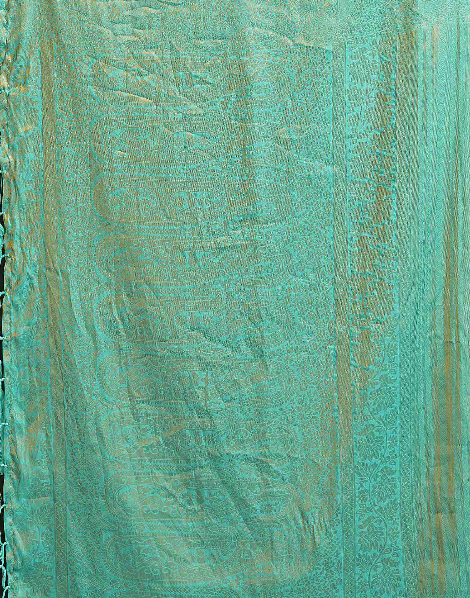 Turquoise Silk Woven Kanjivaram Saree