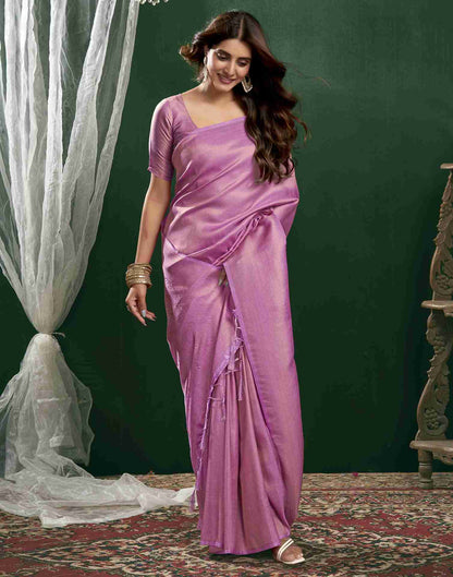 Lavender Silk Woven Kanjivaram Saree