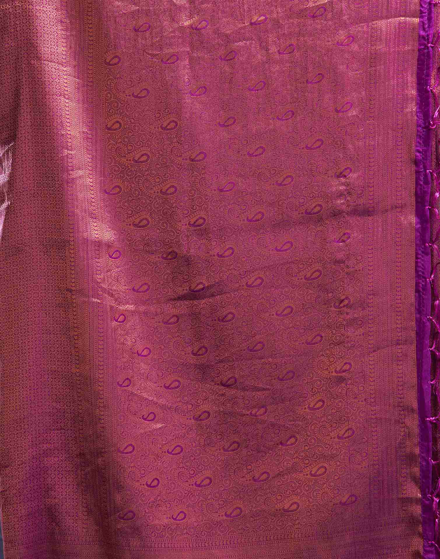 Deep Purple Silk Woven Kanjivaram Saree