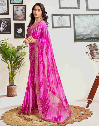 Magenta Georgette Printed Saree