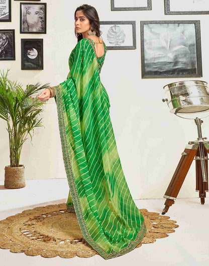 Green Georgette Printed Saree