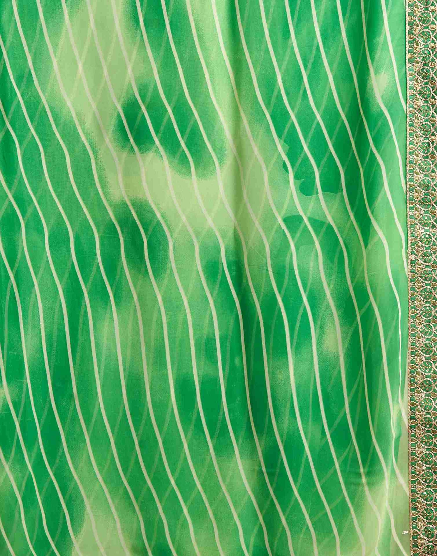 Green Georgette Printed Saree