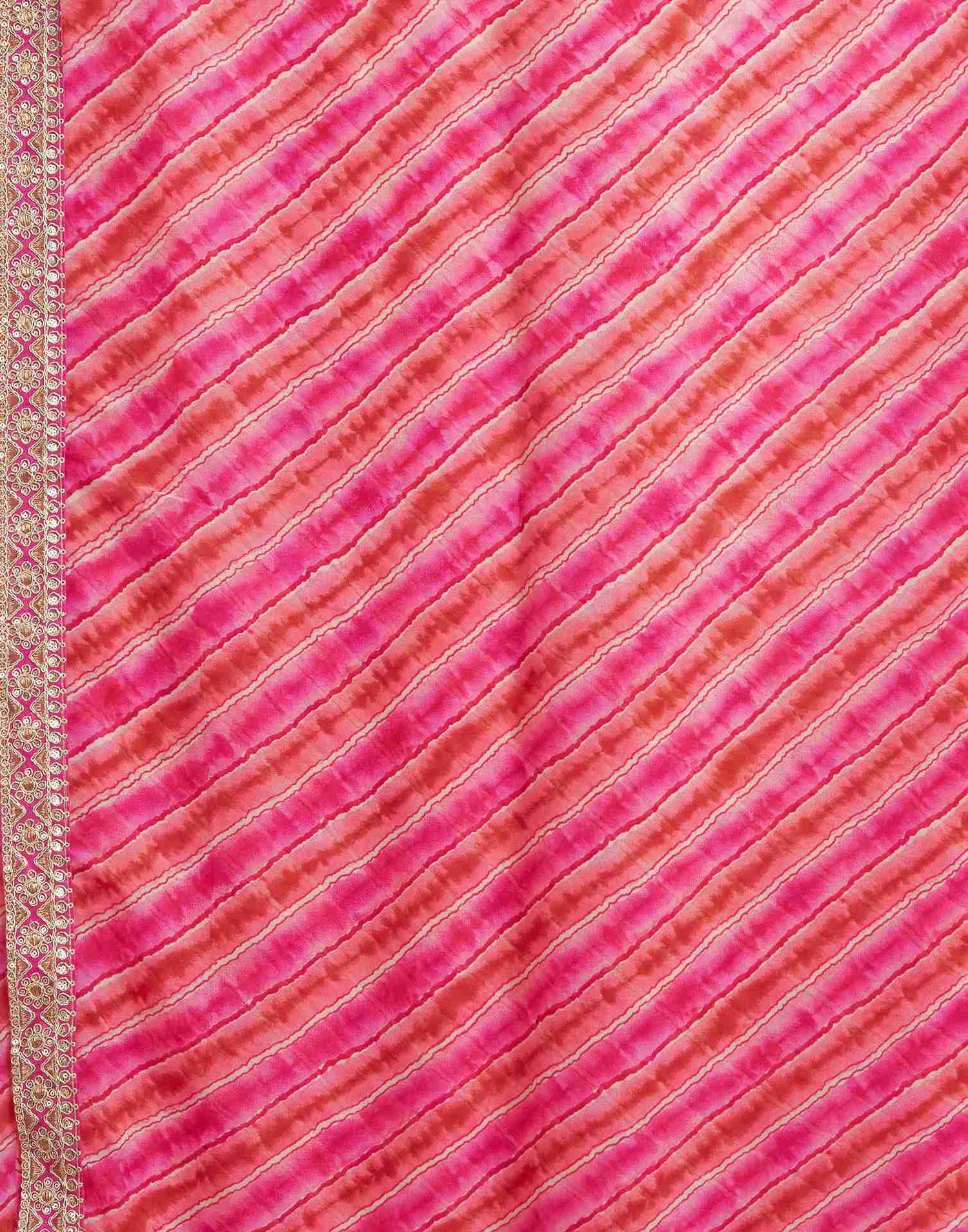 Rose Pink Georgette Printed Saree