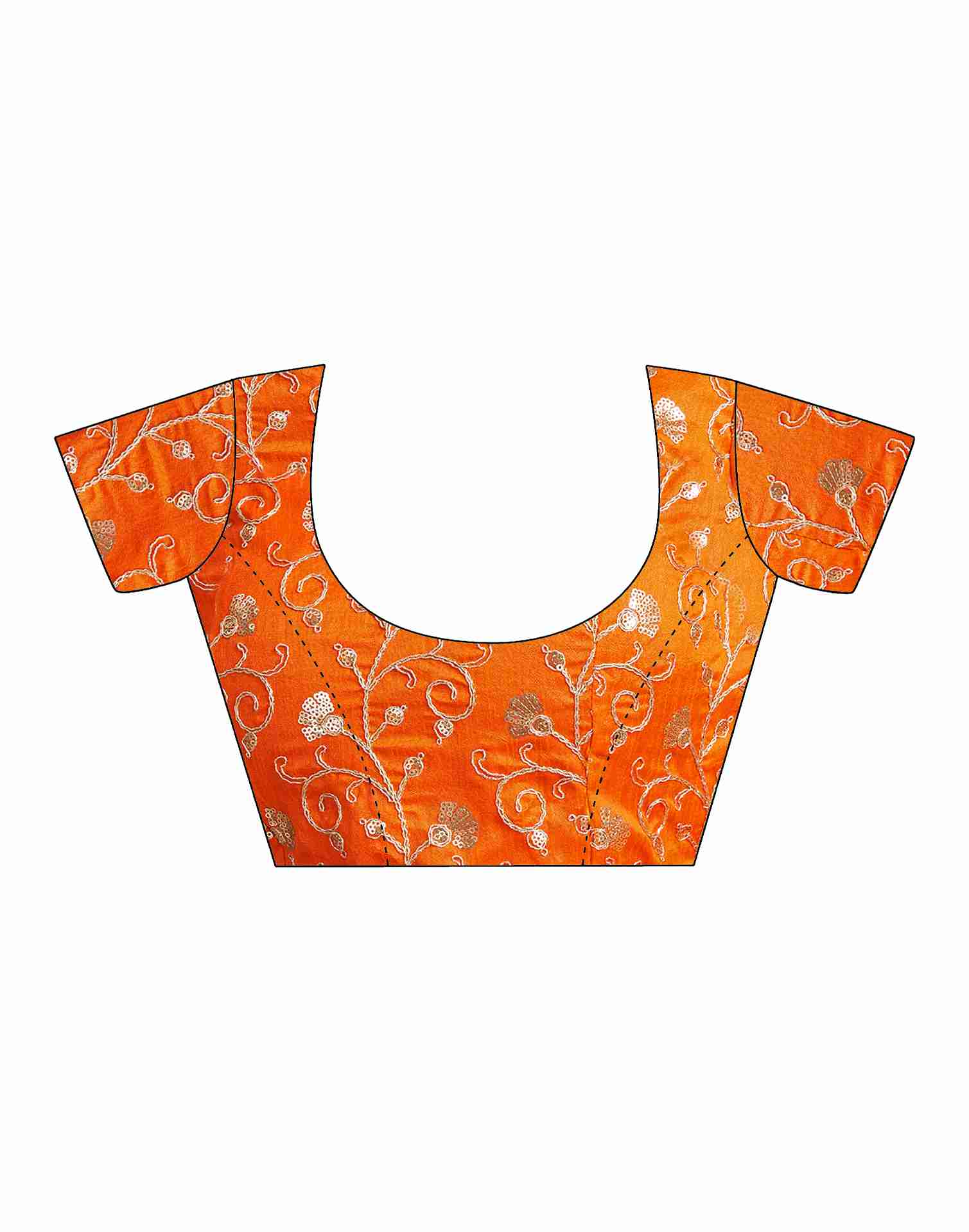 Orange Georgette Printed Saree