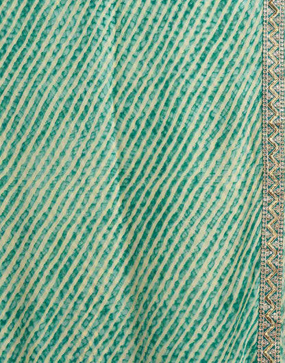 Teal Green Georgette Printed Saree