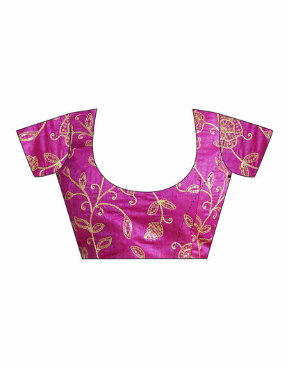 Magenta Georgette Printed Saree